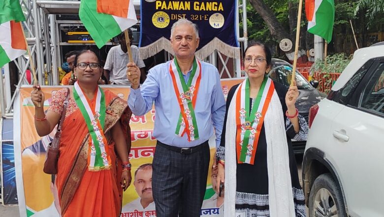 भाजपा एवं लायंस क्लब इलाहाबाद पावन गंगा के सदस्यो के द्वारा निकाली गई तिरंगा यात्रा निकाली गई