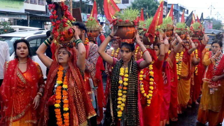 रांझी में धूमधाम से निकला विशाल जवारे जुलूस, गोकलपुर तालाब में हुआ विसर्जन