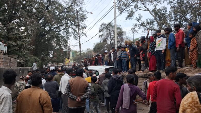 मुट्ठीगंज गऊघाट पर बड़ा हादसा टला, मिर्गी का दौरा पड़ते ही 10 फीट नीचे मछली मंडी में जा गिरी कार